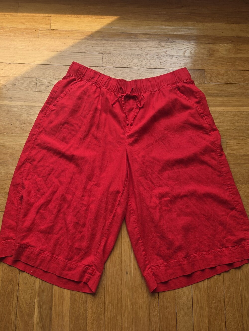 Lane Bryant Red Linen Cropped Pant 20W EUC
